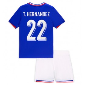 Frankrike Theo Hernandez #22 Hemmakläder Barn EM 2024 Kortärmad (+ Korta byxor)